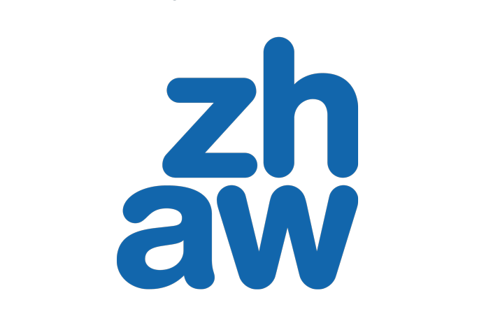 Logo mit blauen Kleinbuchstaben „zhaw“ auf weißem Hintergrund.